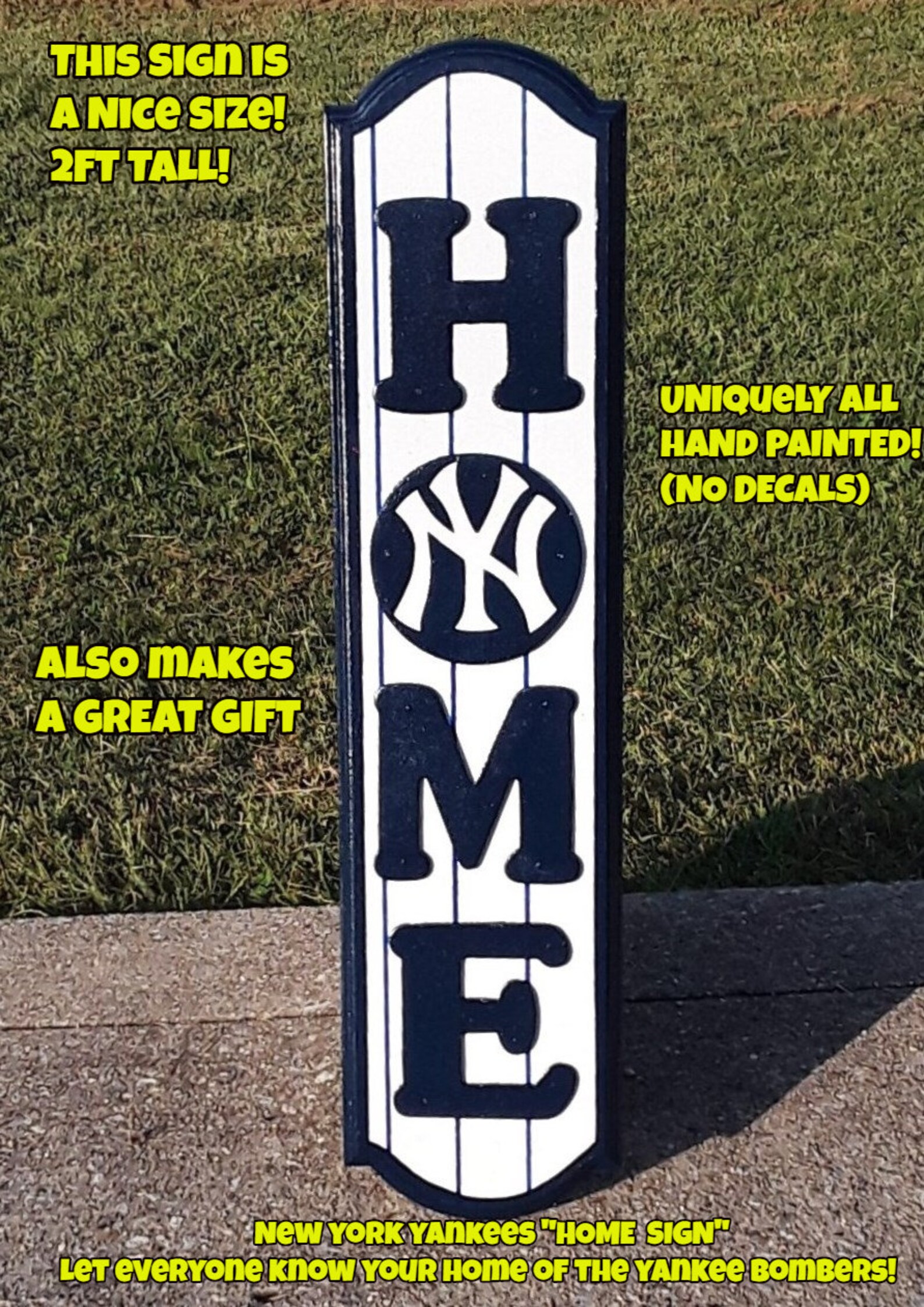 New York YANKEES HOME Wood Decor Sign New York Etsy