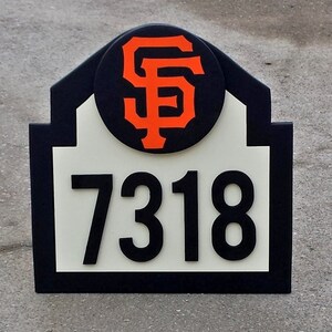 SAN FRANCISCO GIANTS Address Sign Custom Made with Your Address / Giants Birthday House Warming Gifts Gifts / Giants Baseball Decor image 6