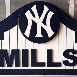 NEW YORK YANKEES "Name" Sign Custom Wood Decor | New York Yankees Gifts | New York Yankees Birthday / Housewarming Gifts