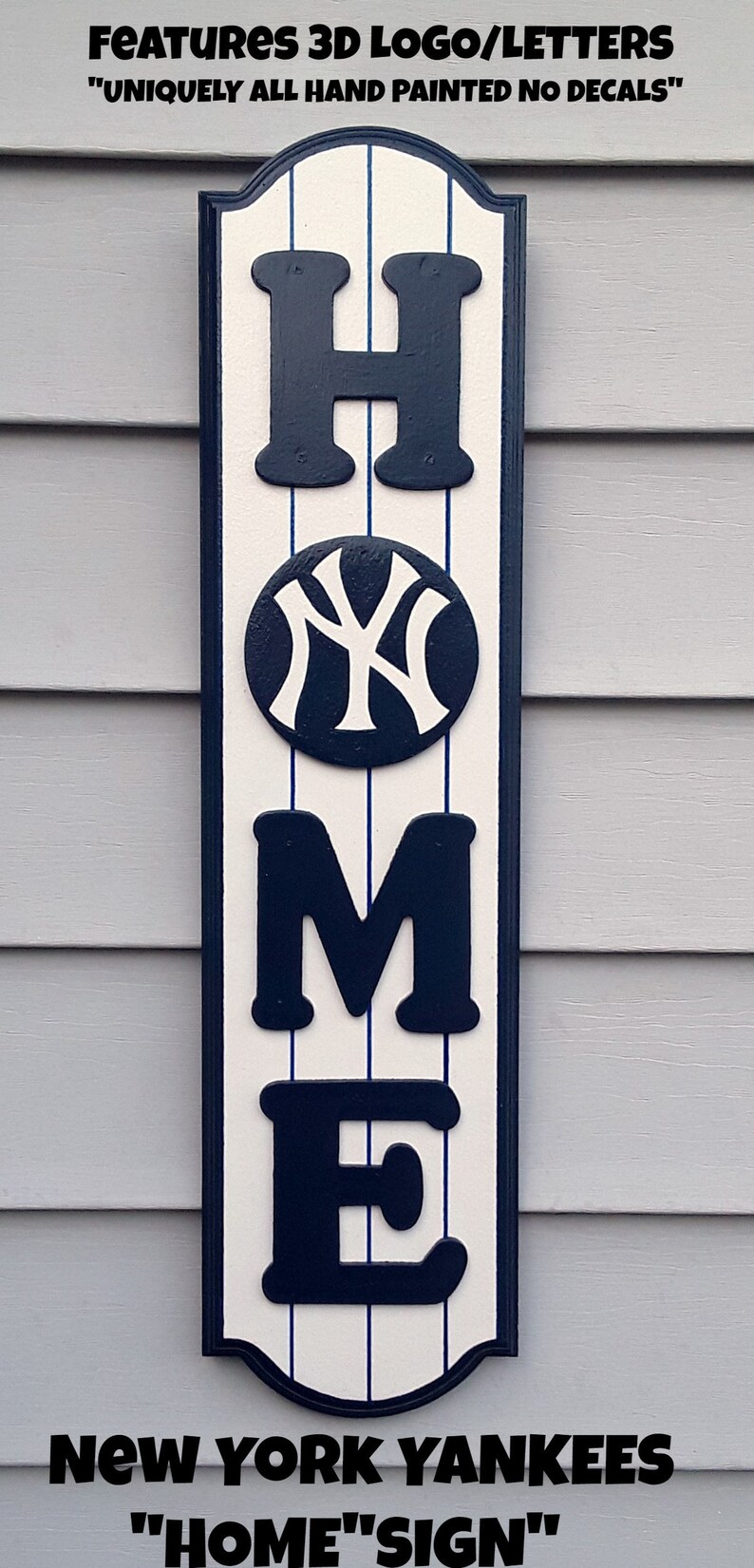 New York Yankees HOME Wood Decor Sign New York Etsy