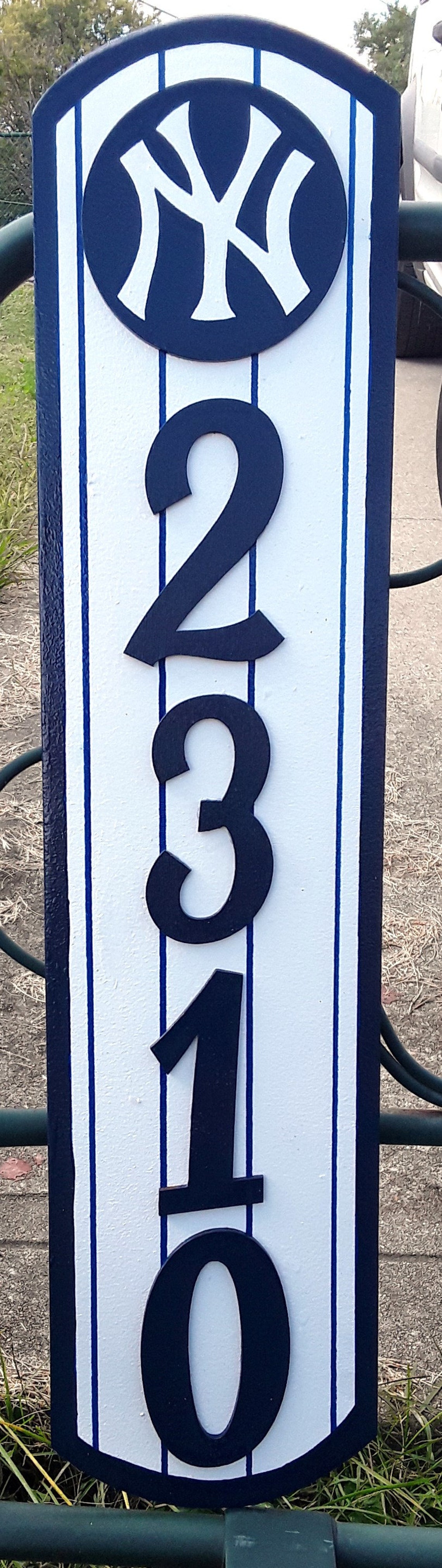 NEW YORK YANKEES Address Sign Vertical Style Wood Etsy