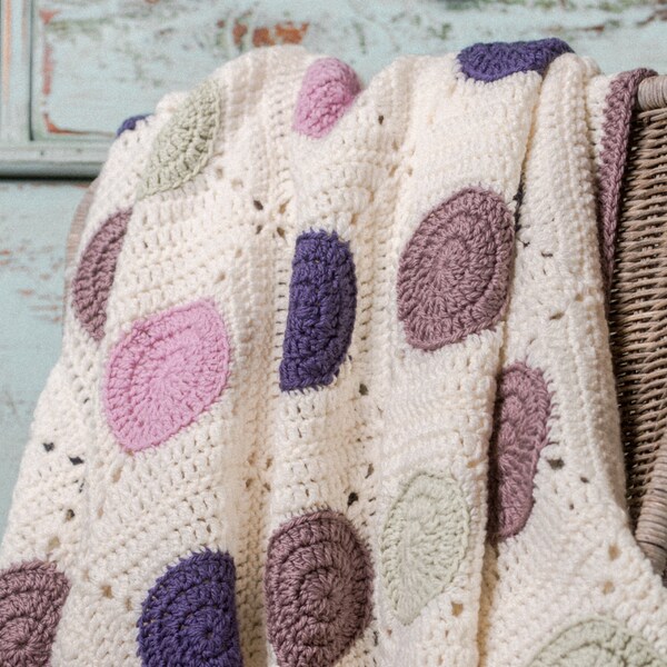 SUMMER SALE 70% OFF - Hand Crocheted Blanket Pure Australian Wool "Maeve" Pebble Blanket - Size Petite