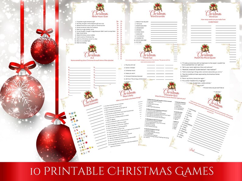 Christmas Word List Printable Game Digital Download - Etsy