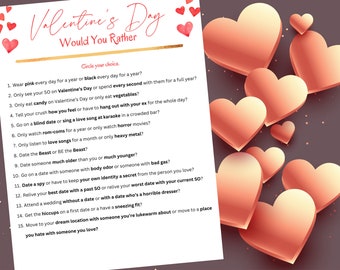 Valentine's Day Would You Rather? Game Digital Download