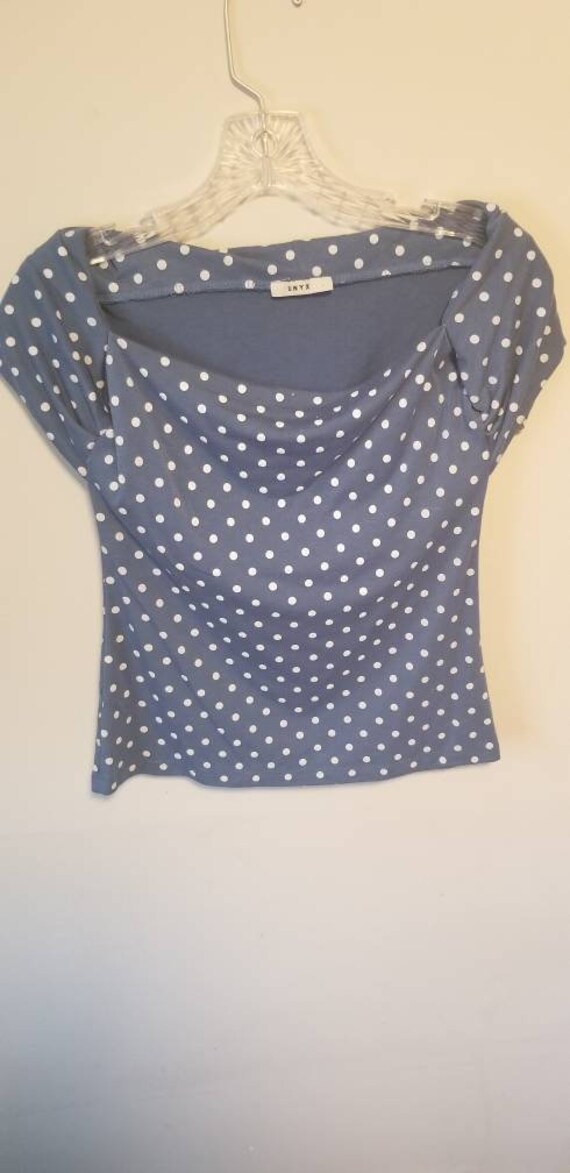 90s pin-up polka dot top sz M