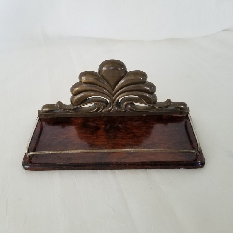 Dresser Organizer For Men Vintage Valet Tray Brass Wood Etsy
