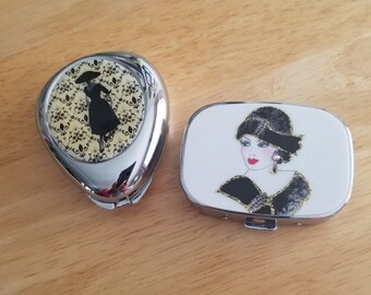 Vintage Pill Boxes, Travel, Purse Pill Box, Popular Creation