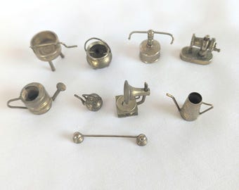 Cast Metal Miniature Doll House Decor - Fairy Garden Accessories