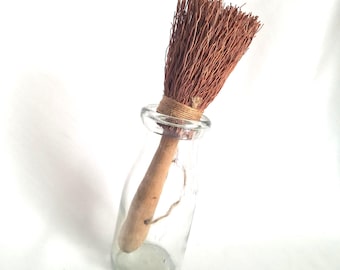 Primitive Handcrafted Straw Whisk Broom 12"
