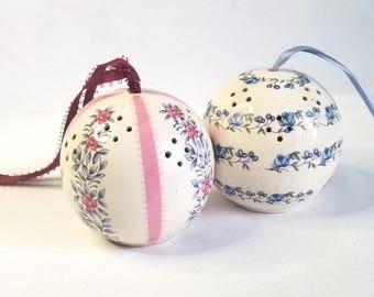 Vintage Floral Spice Pomander Ball Set, Closet Deodorizers