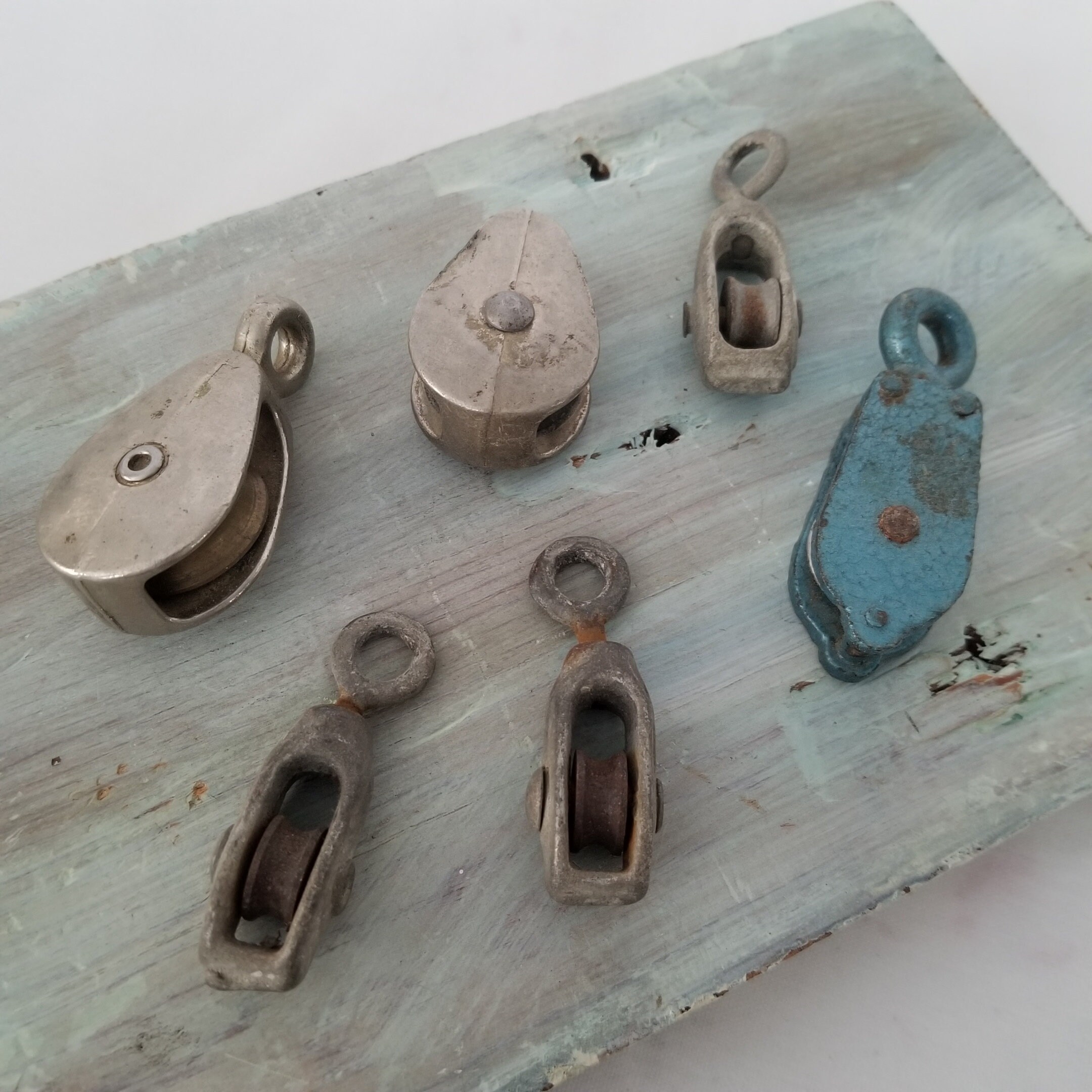 Vintage Metal Single Pulleys Lot 6 Assorted Metal Pulleys Etsy