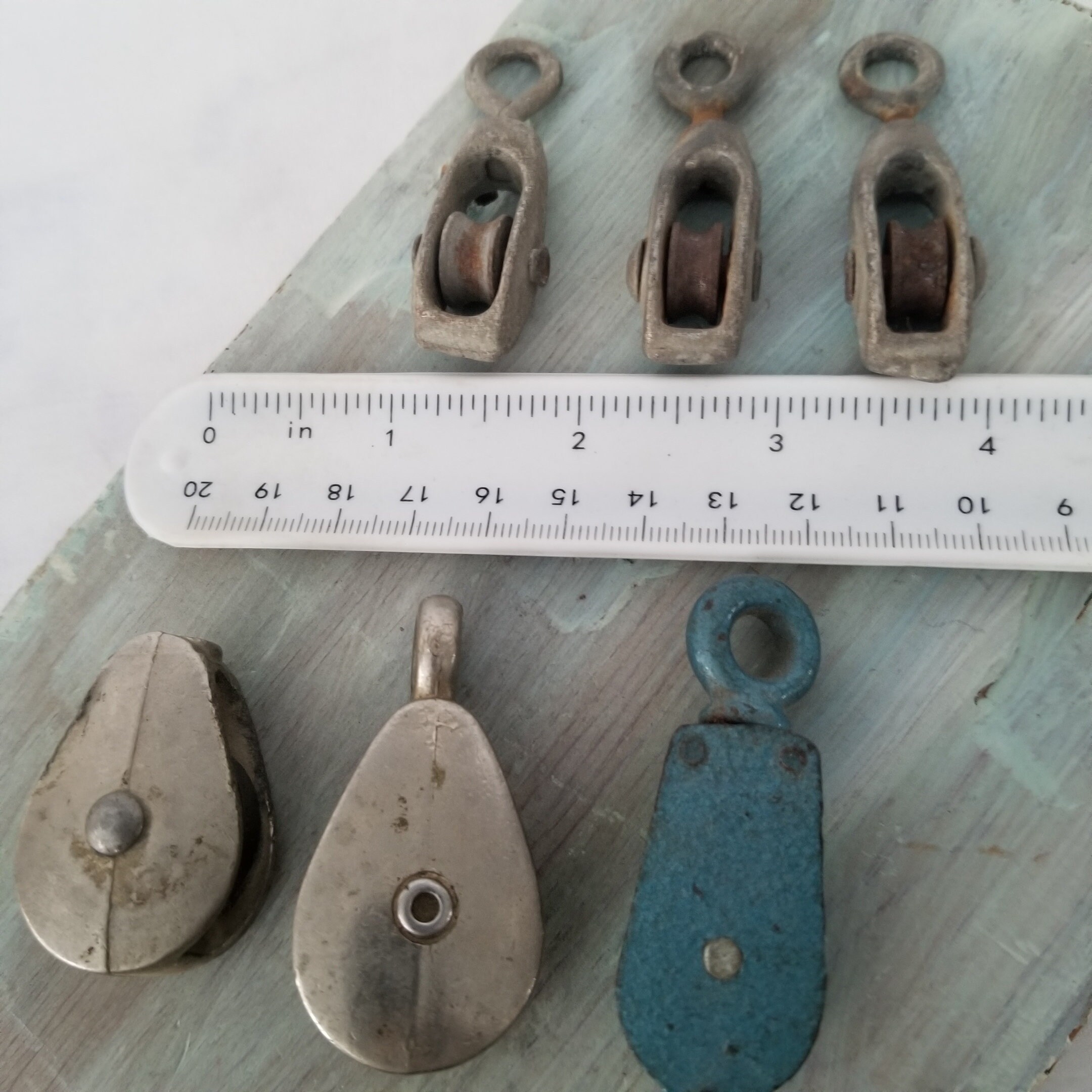 Vintage Metal Single Pulleys Lot 6 Assorted Metal Pulleys Etsy