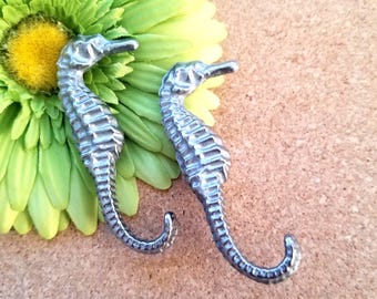 Seahorse Drawer Pull Knobs, Novelty Nautical Hardware,