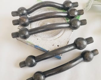 Industrial Gun Metal Cabinet Dresser Drawer Pulls, Steampunk Salvage Hardware,
