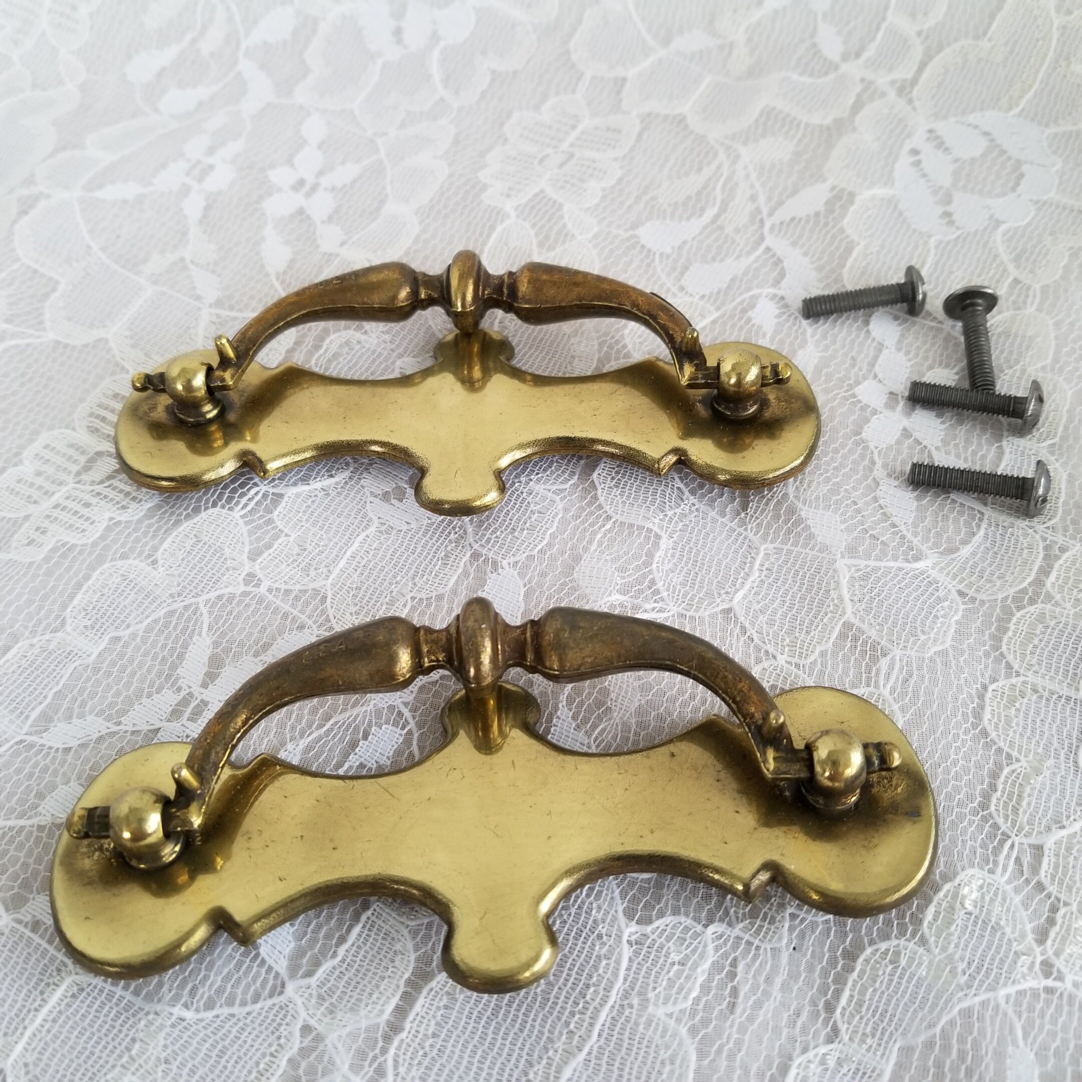 Brass Drawer Pulls Restoration Hardware Vintage Etsy