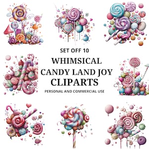 Candy Land Joy bundle set - a watercolor bundle - clipart design - Instant Download Sublimation Design for Crafts