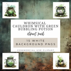 Bubbling Green Cauldron bundle set - a watercolor bundle - clipart design - Instant Download Sublimation Design for Crafts