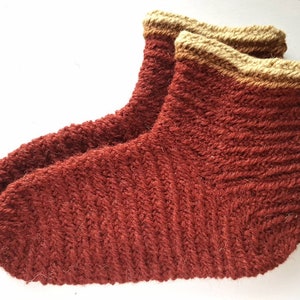 Naalbinding EU44-45. Dyed with madder -  socks. Viking clothes Norse Anglo Saxon Roman socks