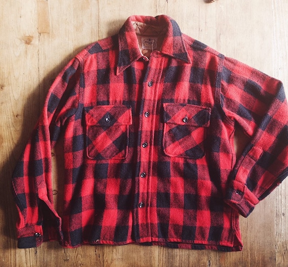 1950s Pilgrim Buffalo Plaid Shirt Jacket