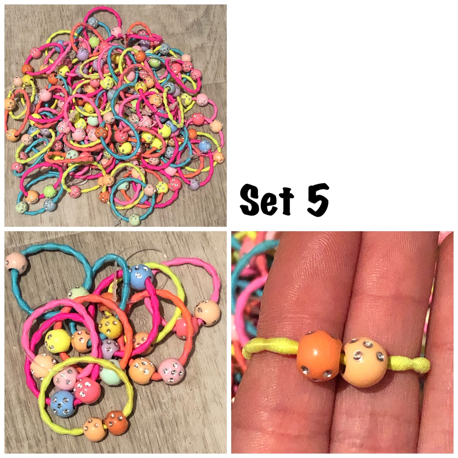 Little Girl Beaded Hair Ties Set of 10 Etsy