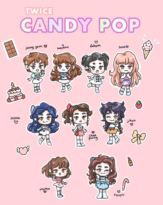Twice Candy Pop K Pop Sticker Pack Etsy