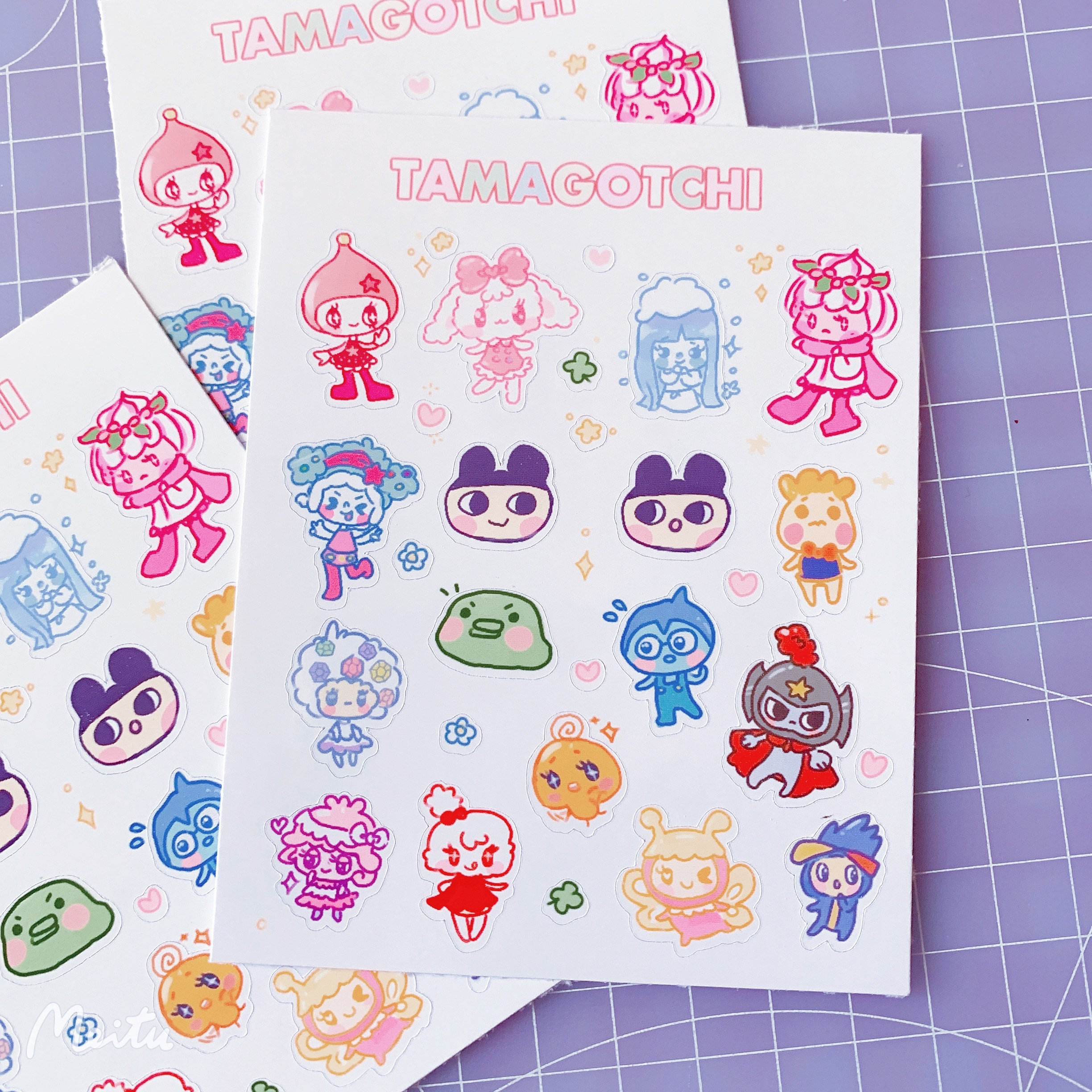 Tamagotchi Sticker Sheet Cute Kawaii Shop Aesthetic Nostalgia Etsy