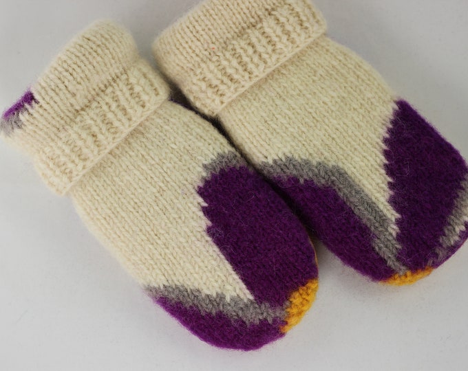 Leather Palm Mittens MEDIUM Purple Yellow Vikings Recycled Etsy