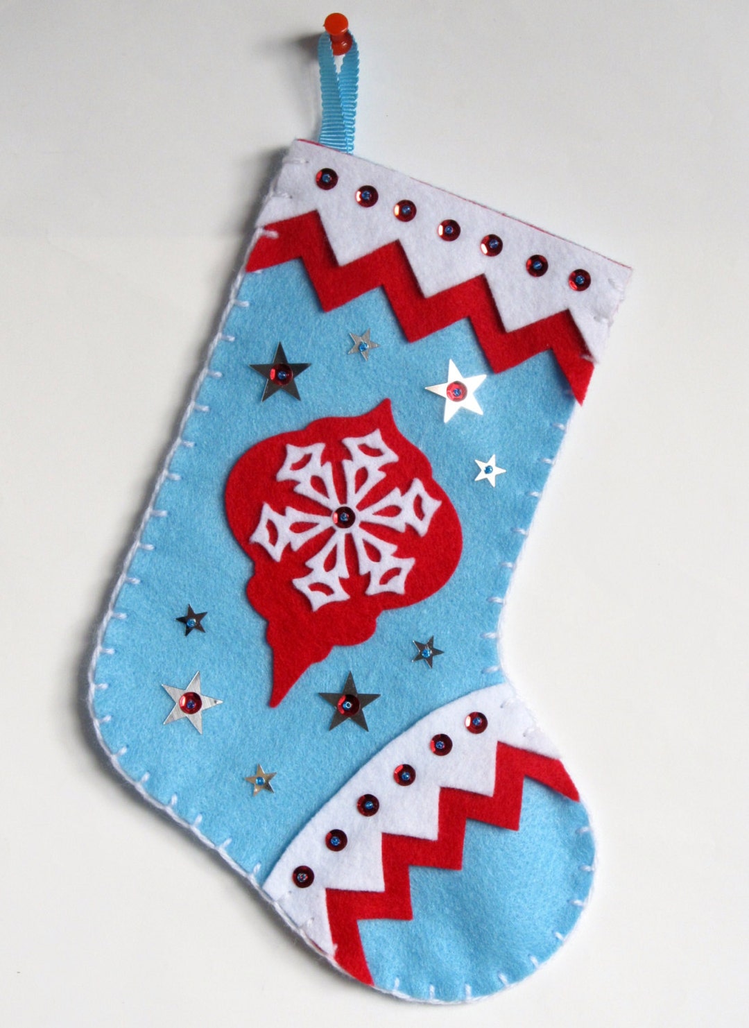 Handmade Felt Christmas Stocking Christmas Bauble With Etsy