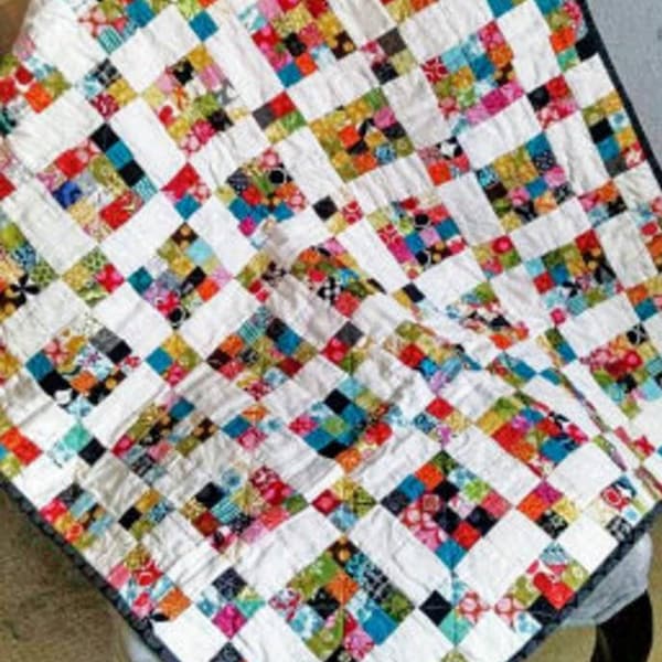 Scrappy Happy Nine Patchy Quilt Pattern/PDF Quilt Pattern/Scrap Quilt Pattern