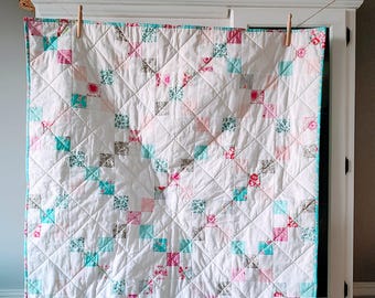 Nine Patch Baby Quilt Pattern/PDF Quilt Pattern/Scrap Quilt Pattern