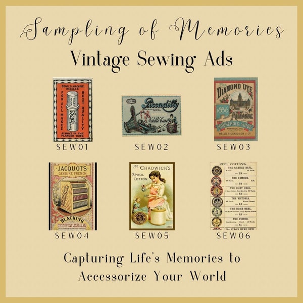 Vintage Sewing Ads - Thread Keep - Scissor Fob - Needleminder - Zipper Pull - Necklace