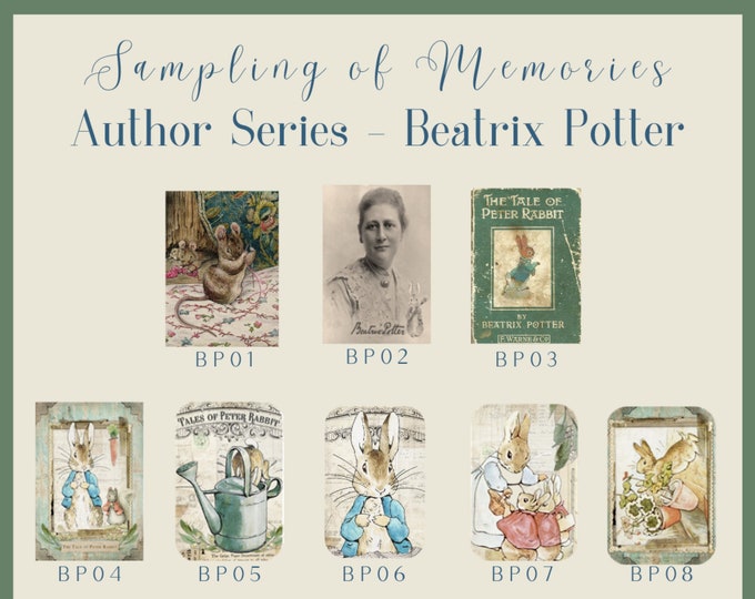 Book Lovers Series - Beatrix Potter -  Thread Keep - Scissor Fob - Needleminder - Zipper Pull - Necklace