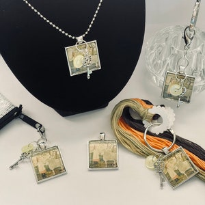 Bauernmädchen Gemälde - Fadenhalter - Scissor Fob - Needleminder - Zipper Pull - Halskette