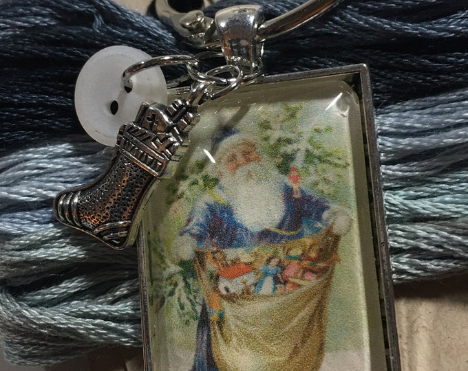 Santa #6 Twelve Days of Santa Series -  Thread Keep - Scissor Keep - Needle Keep - Necklace Keep - Zipper Keep