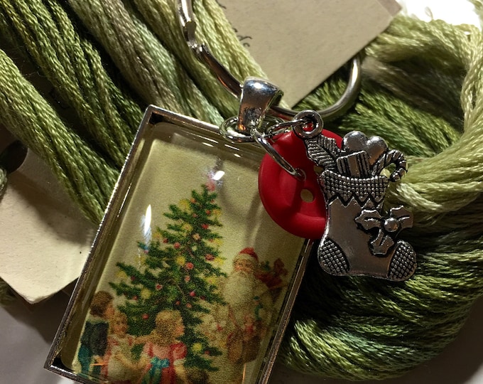 Santa #8 Twelve Days of Santa Series -  Thread Keep - Scissor Keep - Needle Keep - Necklace Keep - Zipper Keep