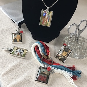 "Faden Keder zu halten - ""Scheren Anhänger"" - Needleminder - ""Reißverschluss"" - Halskette - Americana Design."