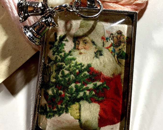 Santa #1 Twelve Days of Santa -  Thread Keep - Scissor Keep - Needle Keep - Necklace Keep - Zipper Keep