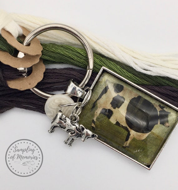 Cow Thread Primitive Cow Thread Keep Scissor Fob Needleminder - Etsy