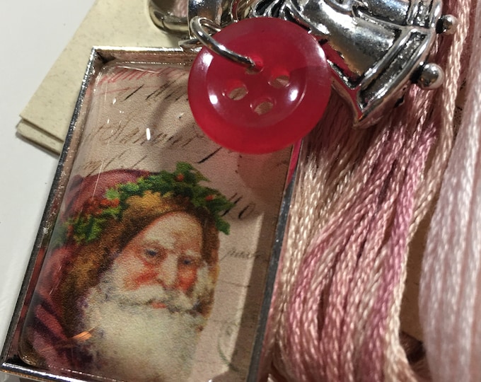 Santa #3 Twelve Days of Santa Series -  Thread Keep - Scissor Keep - Needle Keep - Necklace Keep - Zipper Keep