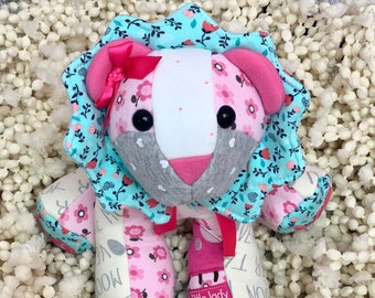 Custom Memory Lion Keepsake: Actual Birth Height/Weight, Made From Your Baby Clothes