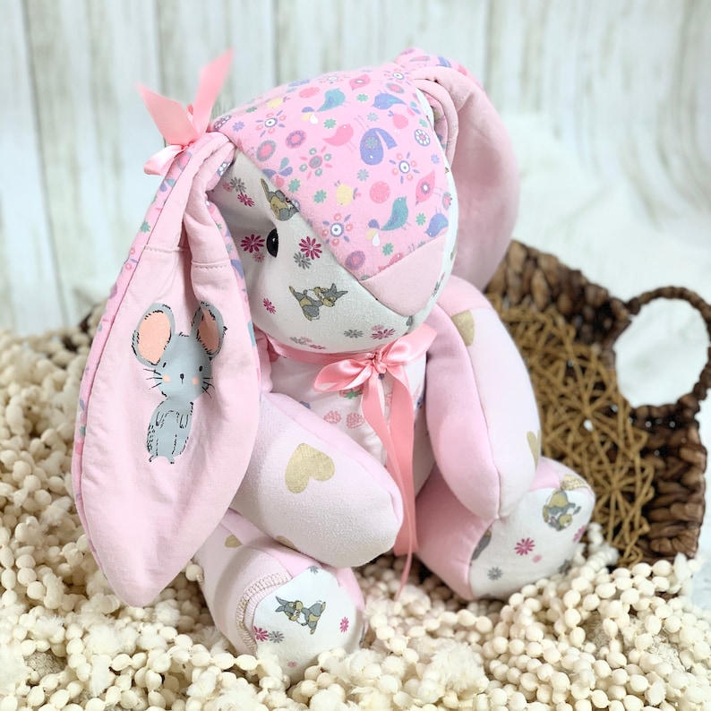 Memory Bunny, keepsake bunny, actual birth height weight bunny No Embroidery