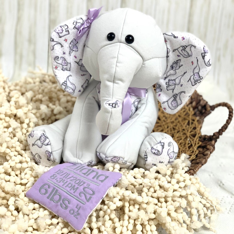 Memory Elephant Keepsake Elephant Actual Birth Height and Etsy