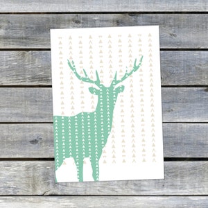 Postcard {The green deer}