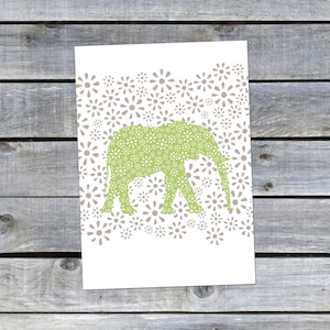 Postcard {The Green Elephant}