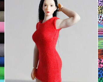 1:12 Scale Dress for 1/12 Phicen Dolls in 54 Colors 