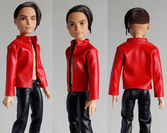 Faux leather jacket for male fashion dolls