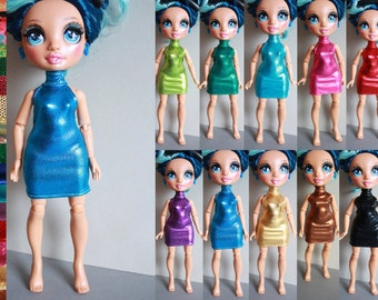 Metallic shiny dress for fashion dolls