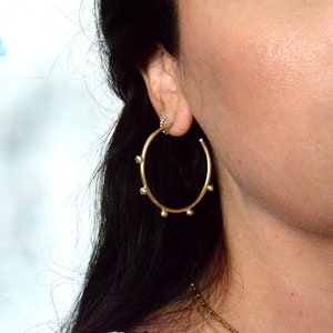 Metal hoop earrings, tribal earrings, boho jewellery