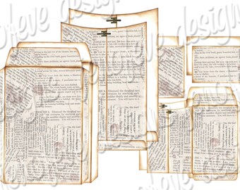 6x9 Printable Envelope Album Text & Plain Templates