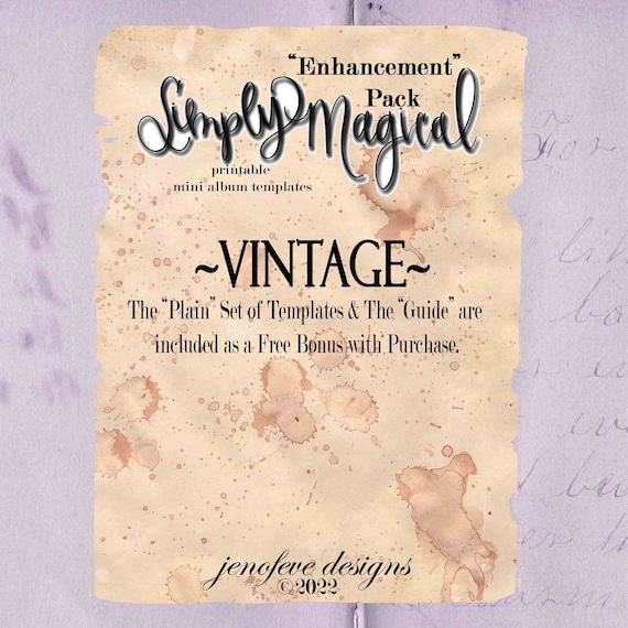 Simply Magical ~Enhancement Pack~ VINTAGE & Plain~ Printable Templates